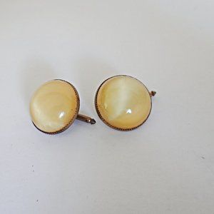 Vintage Moonstone French Cuff Button Cufflinks